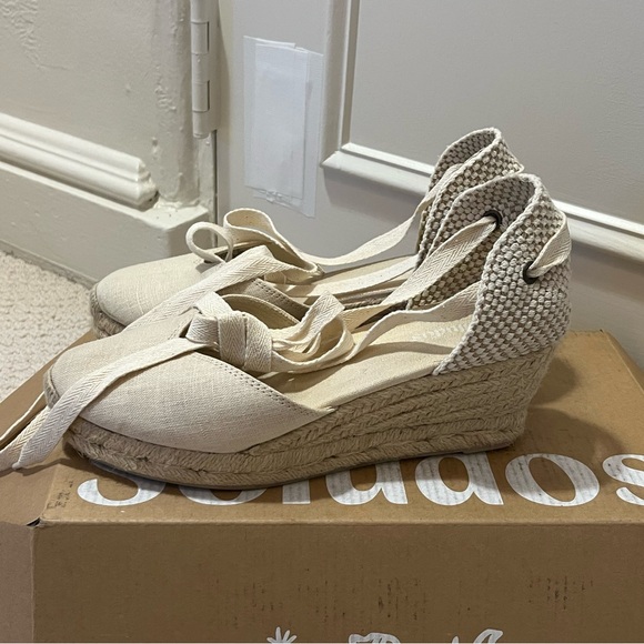 Soludos Cream Espadrille Wedges - Picture 4 of 5